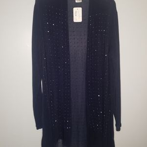 Women's Rhinestone Navy Cardigan